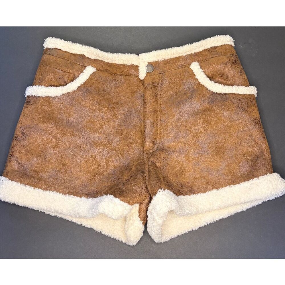 Forever21 Faux Suede Sherpa Shorts